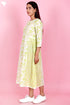 Mulmul Cotton Dress In Floral Block Print